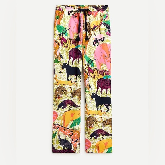 J. CREW Drapey wide-leg pant in Ratti® safari print - Picture 1 of 7